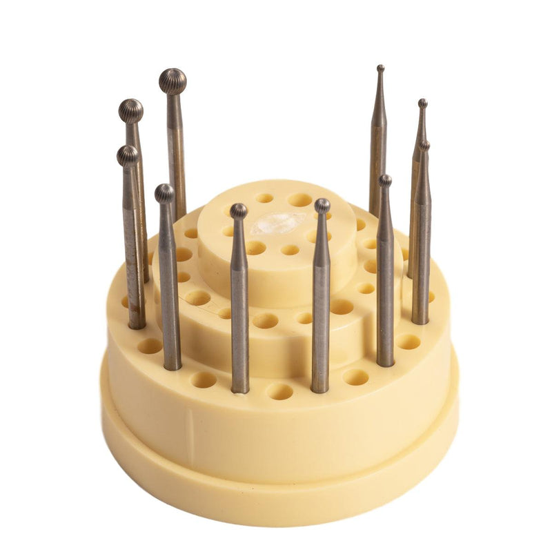 Swiss Round Finishing Bur Kit 10 Pieces 1.20mm to 4.00mm - Otto Frei