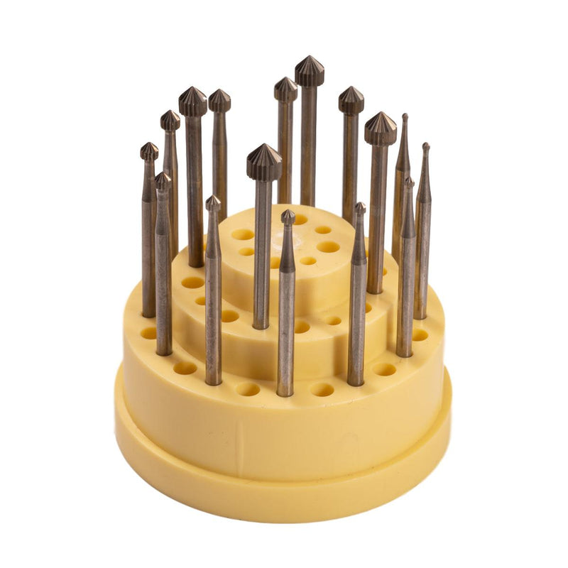 Swiss Setting Bur Kit 16 Pieces. 1.00mm to 5.00mm - Otto Frei