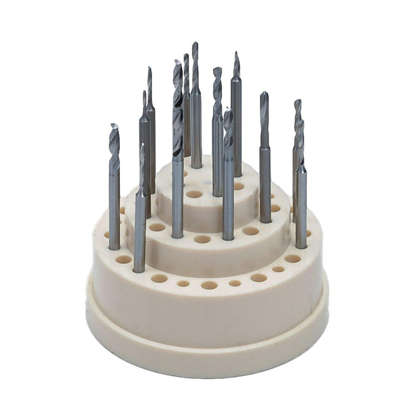 Swiss Tungsten Vanadium Twist Drill Kit on 3/32" Shanks, 15 Pieces- 0.50 mm to 2.3 mm - Otto Frei