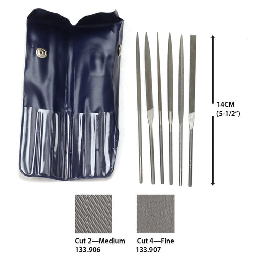 Teborg Needle File Sets - 6 Pieces - 5-1/2" (14cm) Cuts 2 & 4 - Otto Frei
