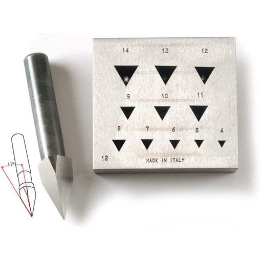 Triangular Bezel Block-Small 4mm to 14mm 11 Holes 17 Degree - Otto Frei