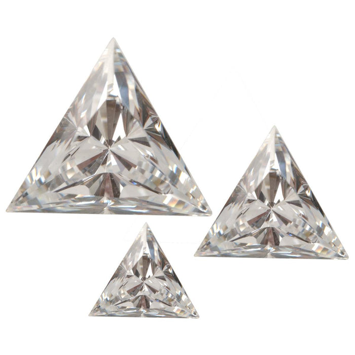 Triangular Faceted Cubic Zirconia with Sharp Corners - Otto Frei