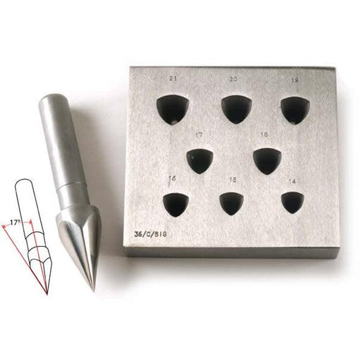 Trillion Bezel Block Large 14mm to 21mm 18 Holes 17 Degree - Otto Frei