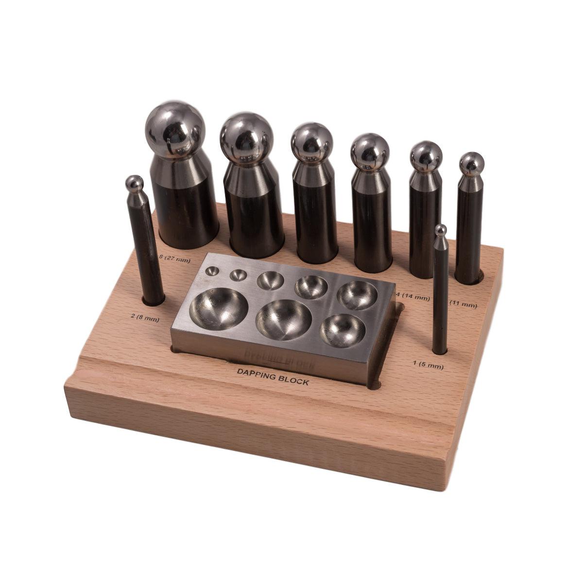 Dapping Line Matched Dapping Punch & Block Set of 8 | Value Line — Otto Frei