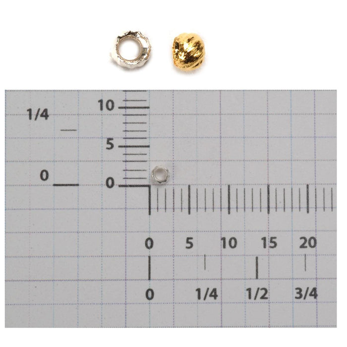 White Plated & Gold Plated Bead Crimps-2.5mm - Packs of 144 - Otto Frei