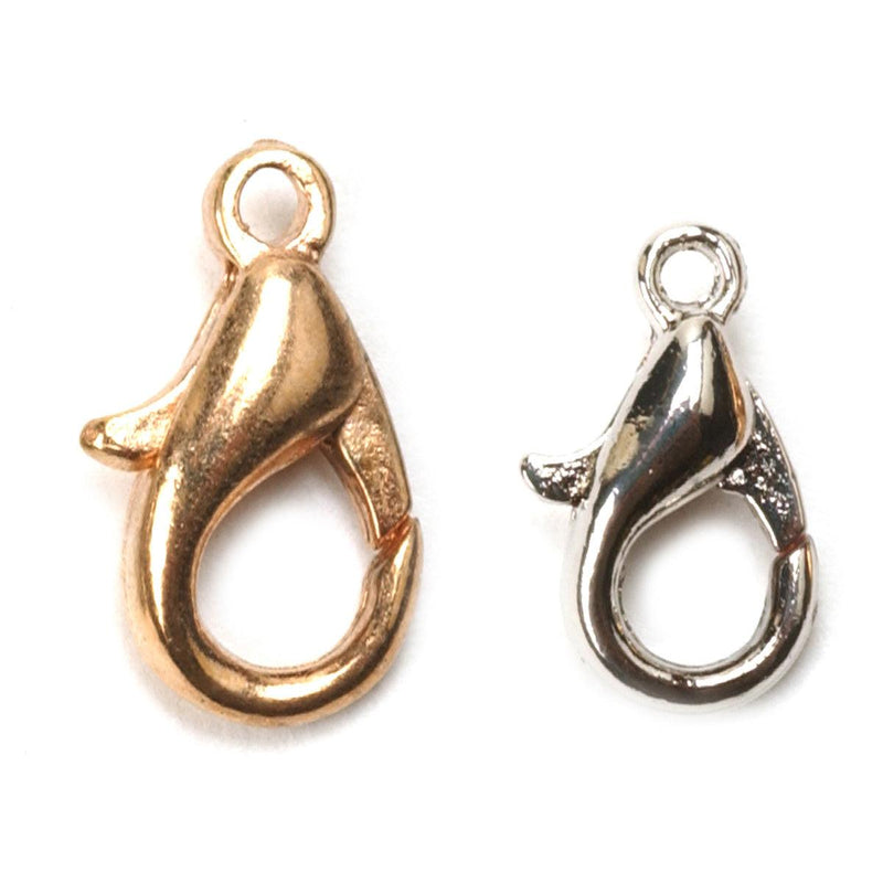 White Plated & Yellow Plated 10mmx 5mm Lobster Claws-Pack of 12 - Otto Frei