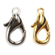 White Plated & Yellow Plated 14.75mm x 7.65mm Lobster Claws-Pack of 12 - Otto Frei