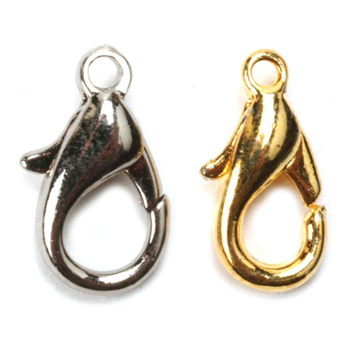 White Plated & Yellow Plated 14.75mm x 7.65mm Lobster Claws-Pack of 12 - Otto Frei
