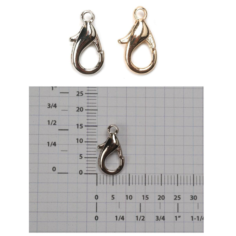 White Plated & Yellow Plated 16.15mm x 8mm Lobster Claws - Otto Frei