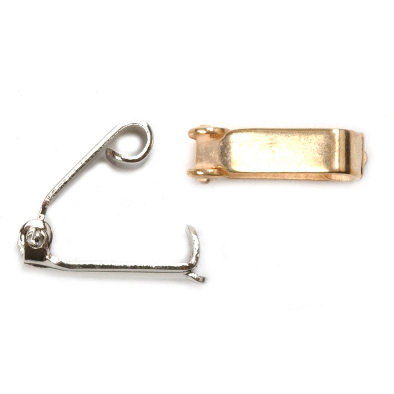 White Plated & Yellow Plated 3.5mm Foldover Clasp-Pack of 12 - Otto Frei