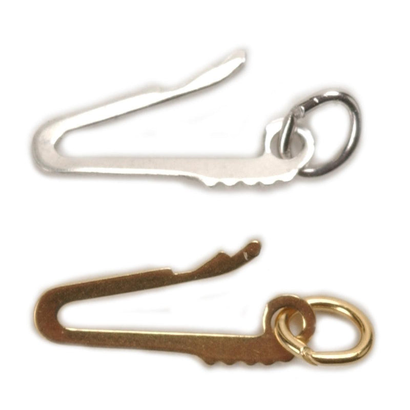 White Plated & Yellow Plated 5.0mm x11.0mm Pearl Clasp Tongue - Pack of 12 - Otto Frei