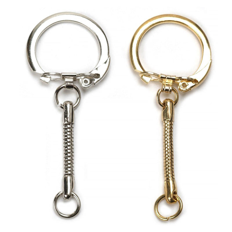 White Plated & Yellow Plated Key Ring - Packs of 12 - Otto Frei