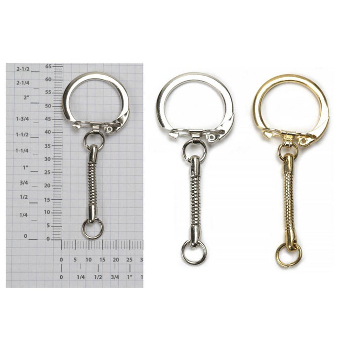 White Plated & Yellow Plated Key Ring - Packs of 12 - Otto Frei