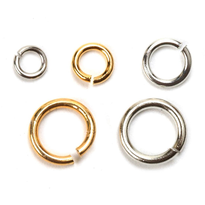 White Plated & Yellow Plated Round Jump Rings - Packs of 144 - Otto Frei