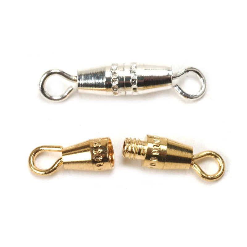 White Plated & Yellow Plated Screw Clasp - Pack of 12 - Otto Frei