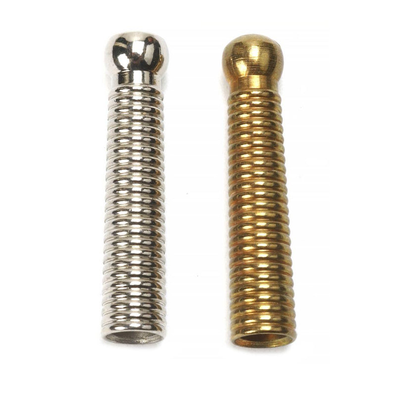 White Plated or Yellow Plated Bolo Tip Assembly Ribbed Shape - Sold in packs of 10 - Otto Frei