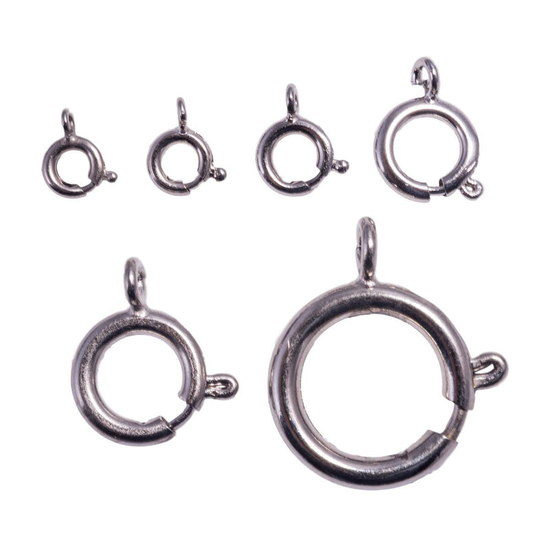 White Plated Spring Rings by the Dozen - Otto Frei