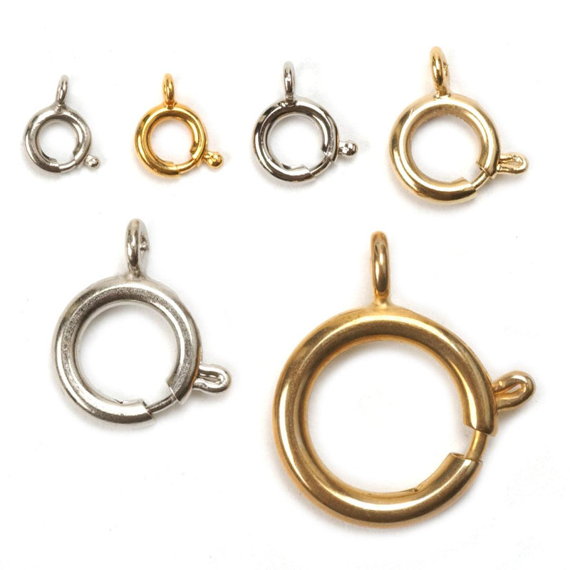 White Plated Spring Rings by the Dozen - Otto Frei