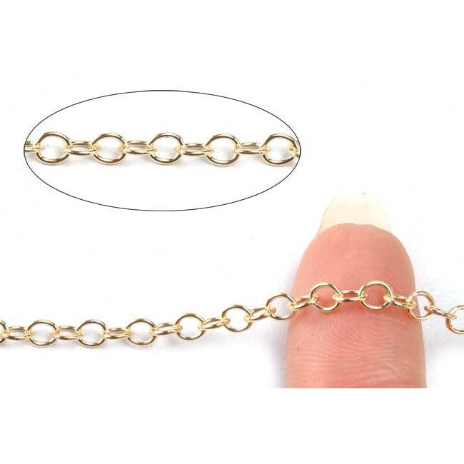 Yellow Gold Filled Cable Chain  4.0mm-5 Ft. (60 Inch) Pack - Otto Frei