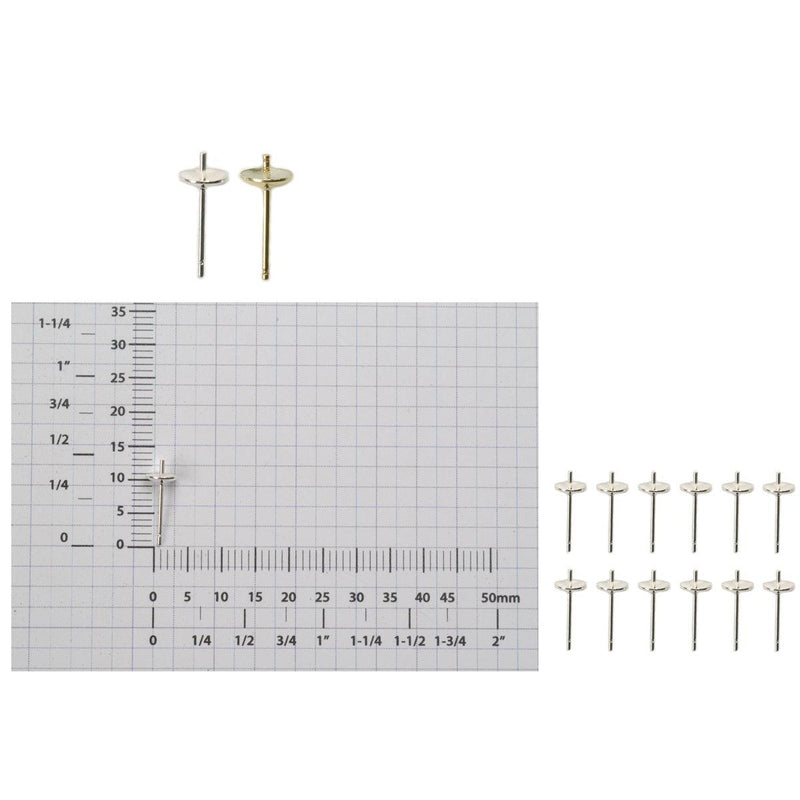 Yellow Gold Filled Pearl & Stone 5mm Cup Post Only - Pack of 12 - Otto Frei