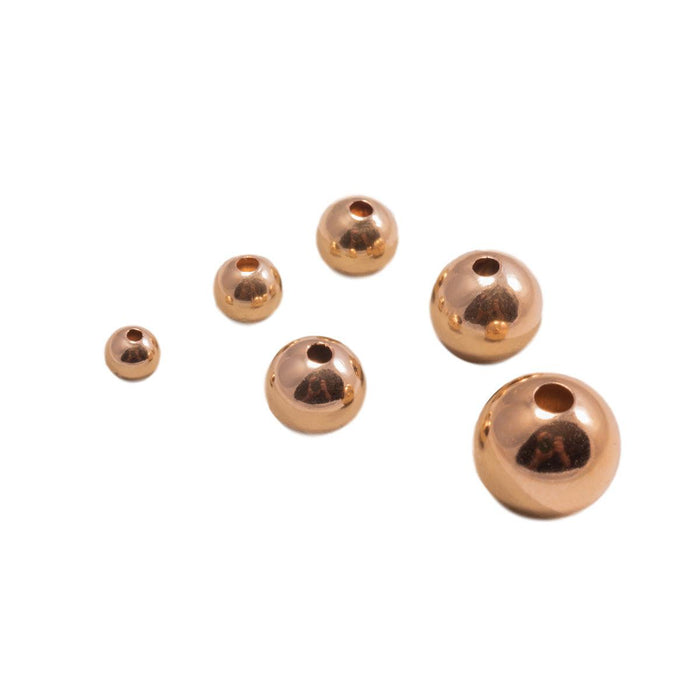 Yellow Gold Filled Round Beads with Two Holes
