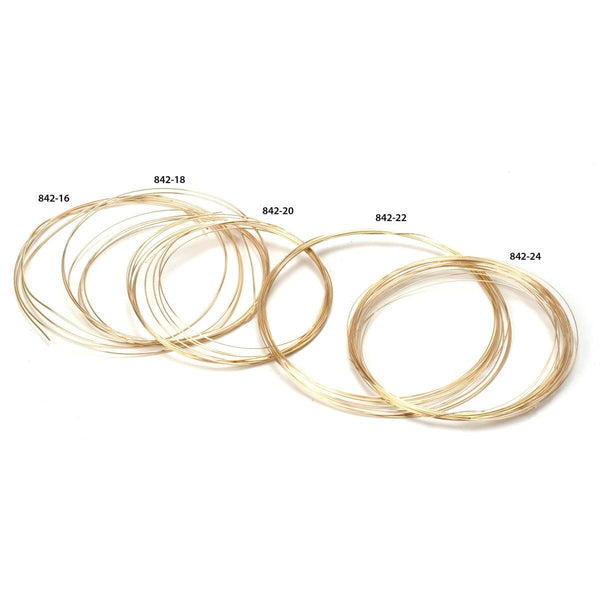 Yellow Gold Filled Round Wire-Half Hard-1/2 Ounce Coils -16 to 24