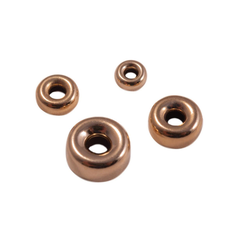 Yellow Gold Filled Roundel Shiny Beads with Two Holes - Otto Frei