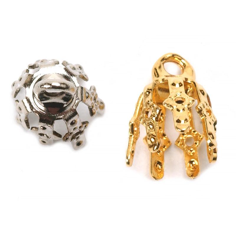 Yellow Plated & White Plated Bell Caps - Packs of 12 - Otto Frei