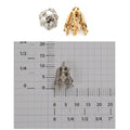 Yellow Plated & White Plated Bell Caps - Packs of 12 - White Plated