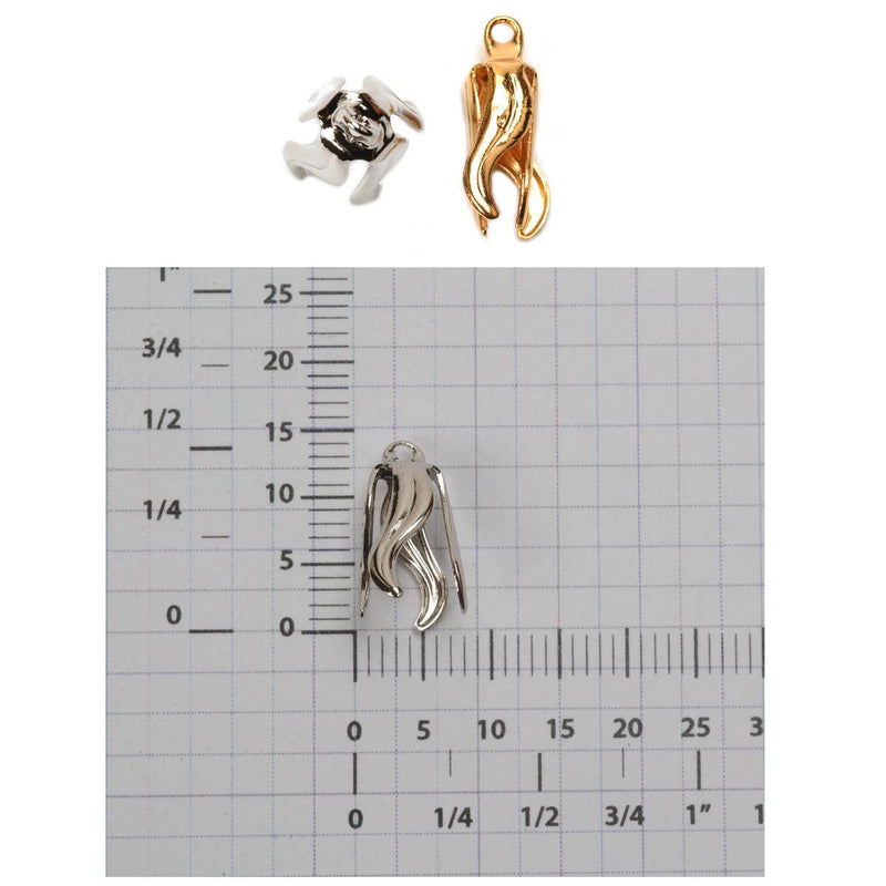 Yellow Plated & White Plated Bell Caps - Packs of 12 - Otto Frei