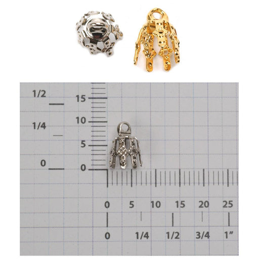 Yellow Plated & White Plated Bell Caps - Packs of 12 - Otto Frei