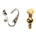 Yellow Plated & White Plated Earring Clips with Half-Ball & Jump Ring - Packs of 12 - Otto Frei