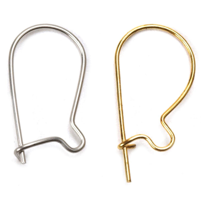 Yellow Plated Steel Kidney Wires-Packs of 144 - Otto Frei