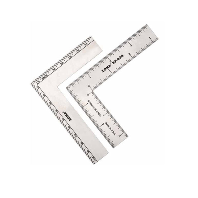 Zona 37-434 L Square Ruler 3" x 4" Made in the USA - Otto Frei
